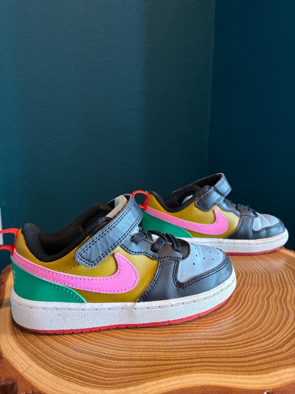 Nike 9C Borough Low Recraft Sneakers in Pink, Green and Yellow Retro